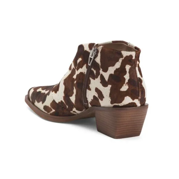 DOLCE VITA Cocoa Made In Brazil Leather Safira Ankle Booties